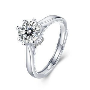 Bague en diamant populaire Moissanite Bague en argent sterling S925 Ensemble de bijoux en argent pour dames