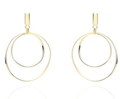 Boucles d'oreilles pour femmes plaquées or en argent sterling 925 au design tendance