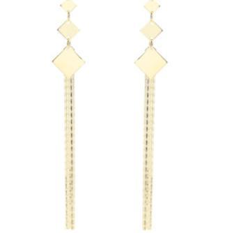 Boucles d'oreilles pour femme en argent sterling 925 plaqué or avec plusieurs couches de diamants