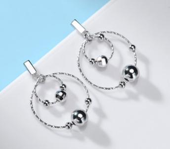 Boucles d'oreilles mignonnes plaquées or en argent sterling 925 avec perles rondes