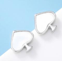 Boucles d'oreilles Love en argent sterling 925 plaqué or Poker Series