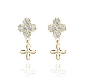 Clover Boucles d'oreilles pour femme plaquées argent sterling 925