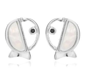 Boucles d'oreilles plaquées or en argent sterling 925 Cute Little Monster