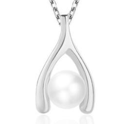 Collier en argent sterling collier de perles de tempérament simple féminin