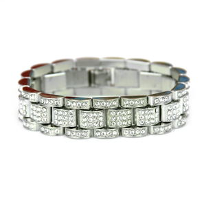 Bijoux de mode en strass brillants pour hommes avec bracelet en or hip hop cubain