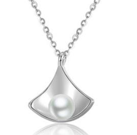 Nouveau S925 Argent Géométrique Collier Femme Contracté Perle Pendentif Personnalité Triangle