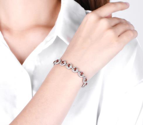 Bracelet en argent sterling Diaspore Bracelet en pierre artificielle du Soudan S925