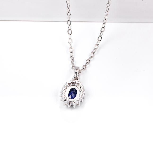 Pendentif en argent sterling bleu cadeau de Noël pendentif de fiançailles de mariage