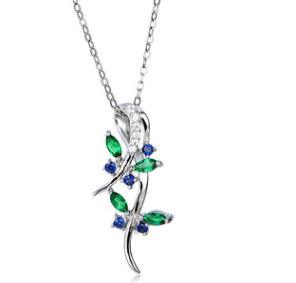 Bijoux en argent sterling S925 nourrissant collier émeraude pendentif cadeau émeraude