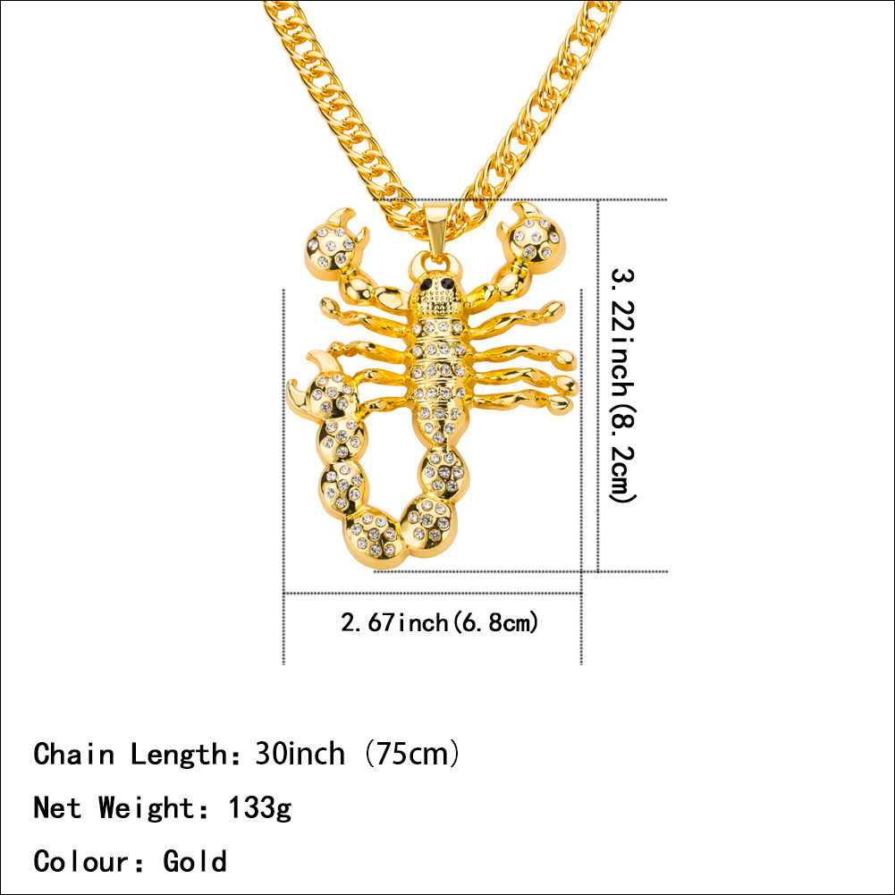 Hip Hop Scorpion Collier Pendentif Bijoux Fantaisie