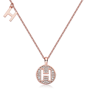 Série alphabétiqueH Lovely Rose Gold Necklace