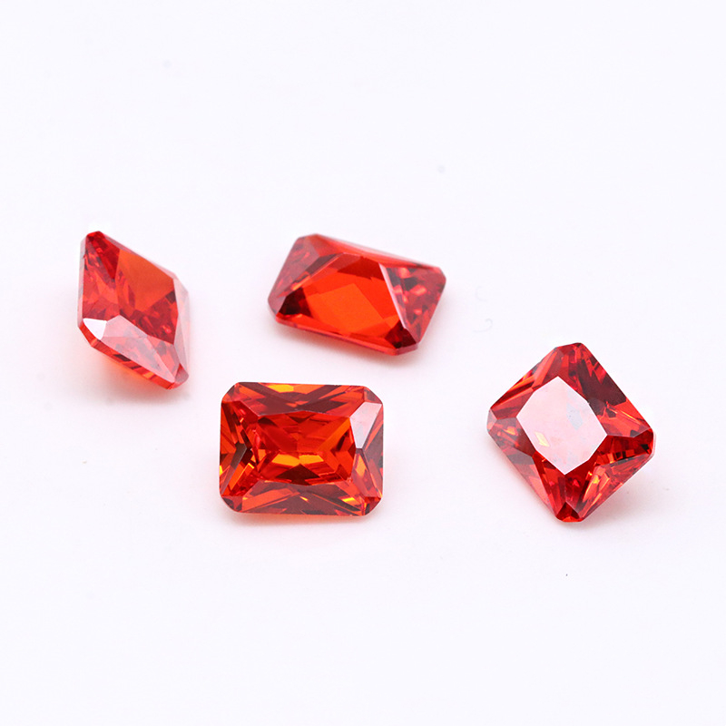 3A Rouge Brillant Rectangle Cubic Zirconia