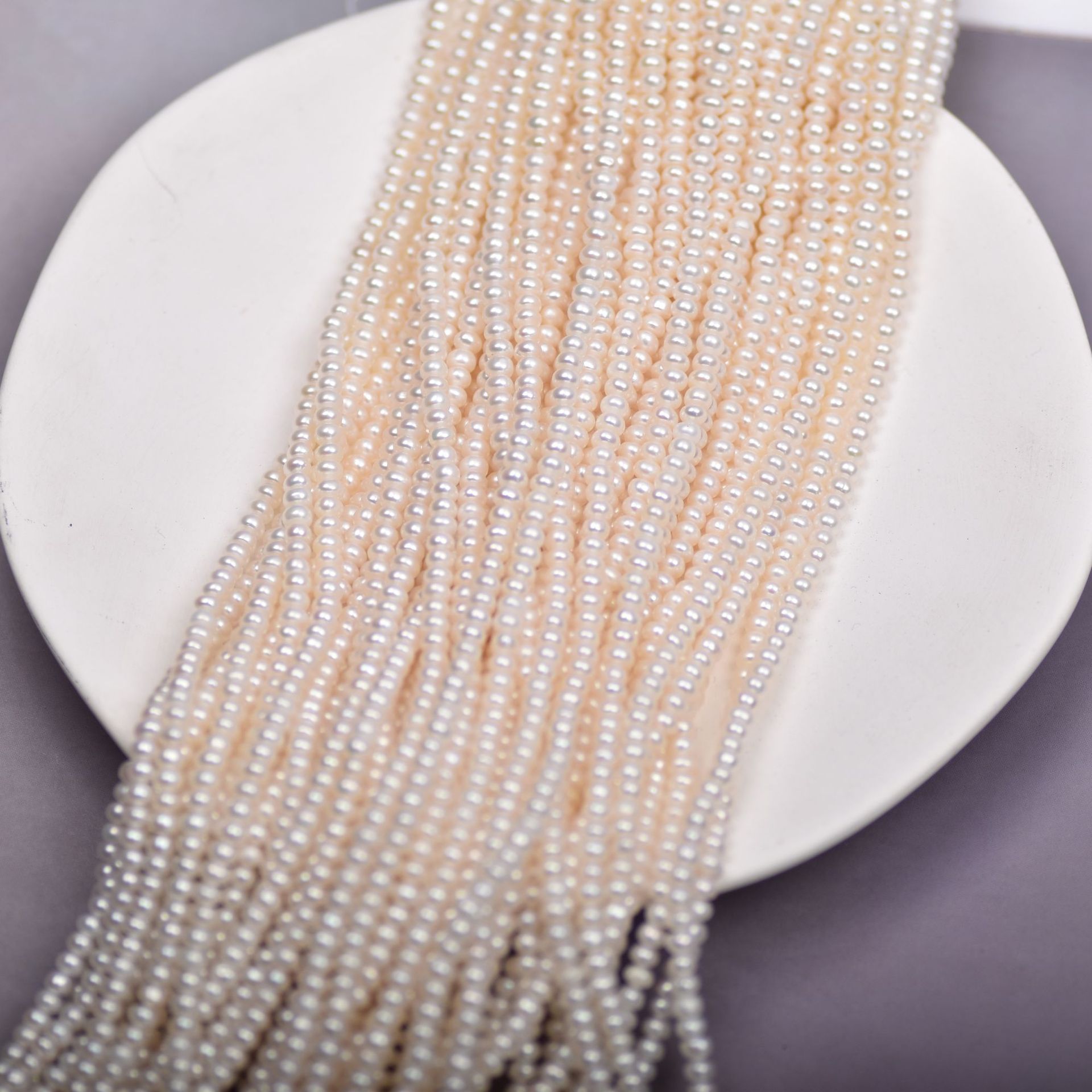 Perle d'eau douce naturelle presque sans défaut 5mm blanc brillant plat perle Bracelet collier mode bijoux à bricoler soi-même accessoires