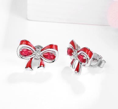 Boucles d'oreilles en argent sterling 925 au design mignon Bijoux de fête cadeau de mode