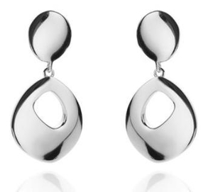 Boucles d'oreilles pour femme en argent sterling 925 plaqué or avec pendentif métallique