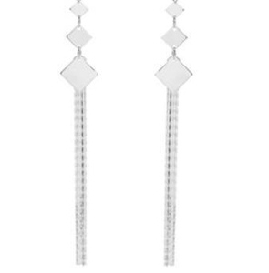 Boucles d'oreilles pour femme en argent sterling 925 plaqué or avec plusieurs couches de diamants