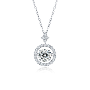 Le dernier collier Moissanite en platine 14 carats plaqué argent sterling 925 au prix d'usine