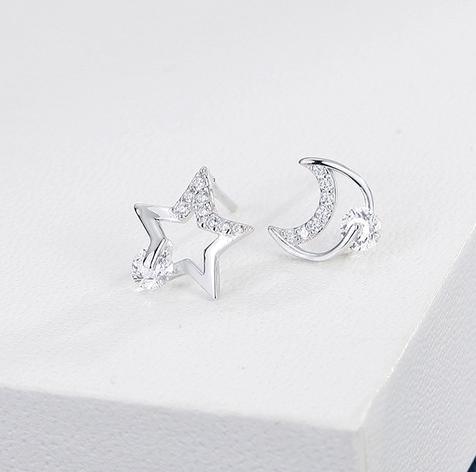 Boucles d'oreilles Pop Star Moon en argent sterling 925 plaqué or