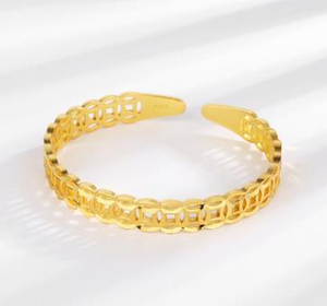 Bracelet à boucle en laiton véritable 24 carats