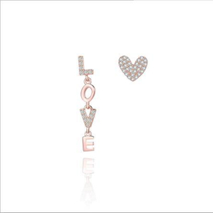 Boucles d'oreilles mignonnes pour femmes plaquées en argent sterling 925 Fashion Letter Design