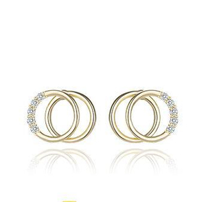 Boucles d'oreilles mignonnes pour femmes en argent sterling plaqué 925 avec cercle de moissanite simple