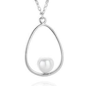 Collier de perles en argent Collier de tempérament simple en argent sterling S925