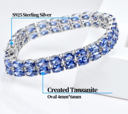 Bracelet de bijoux en argent sterling tanzanite bijoux exquis de style de luxe