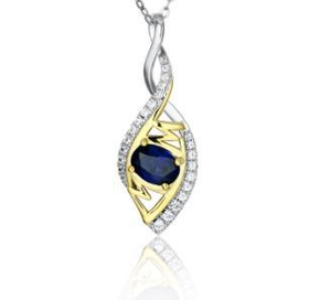 Collier avec pendentif en saphir bleu pour femme Bijoux en argent sterling 925 Bijoux de mode raffinés Cadeaux