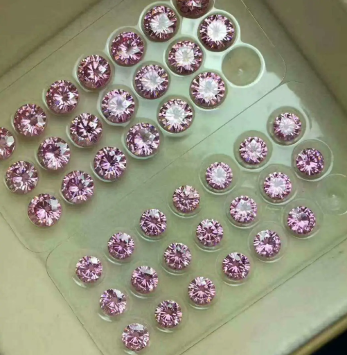 9.0-10.0mm Rose Haute Qualité DEF Round Brillant Cut Moissanite pour la fabrication de bijoux