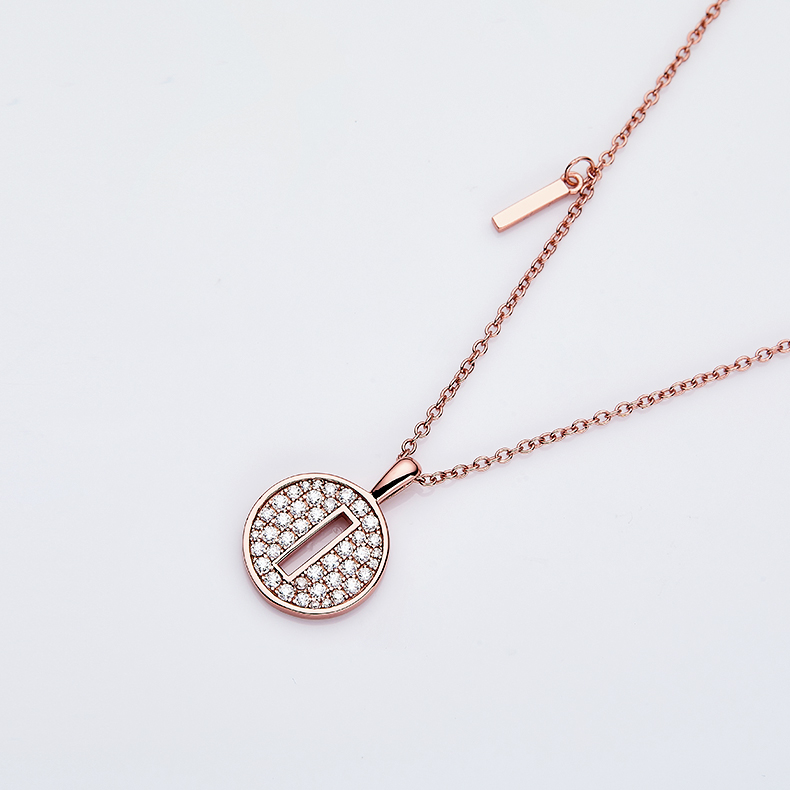 Série alphabétique I Lovely collier en or rose