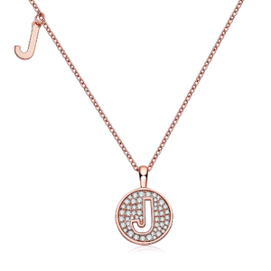 Série alphabétique J Lovely collier en or rose