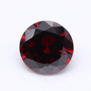 Grenat rouge zircon cubique section ronde pierre assortie