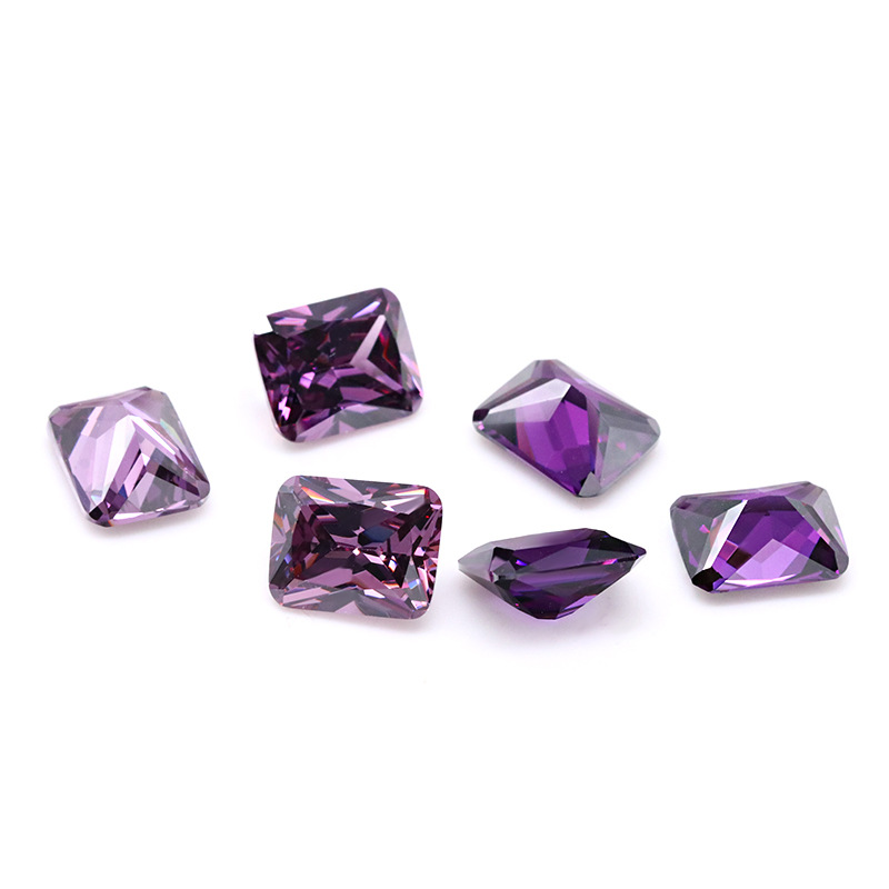 Fuchsia 3A Cristal DEF Couleur VVS 3EX Rectangulaire Cubic Zirconia