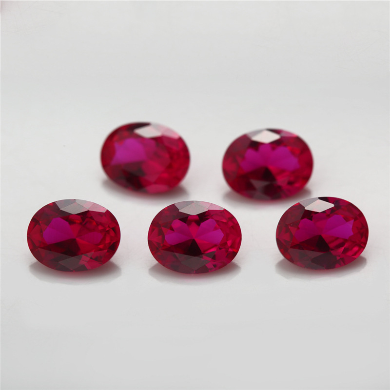 5 # rubis ovale de gros de corindon rouge gemmes artificielles de haute qualité pour bijoux