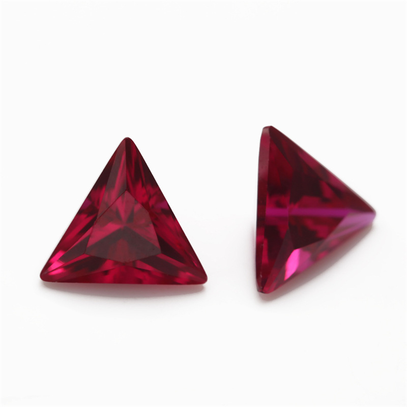 8 # Triangle Rouge Corindon Wuzhou Ratnapura Gemme Artificielle Rubis Synthétique